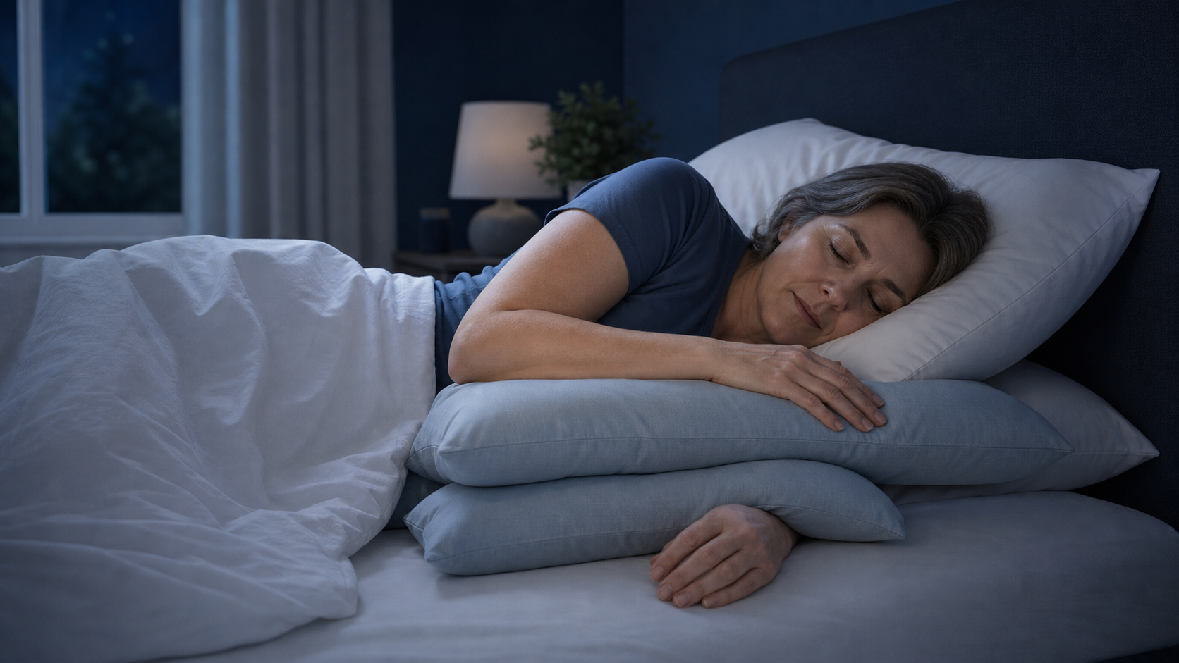 Supported sleeping position for frozen shoulder