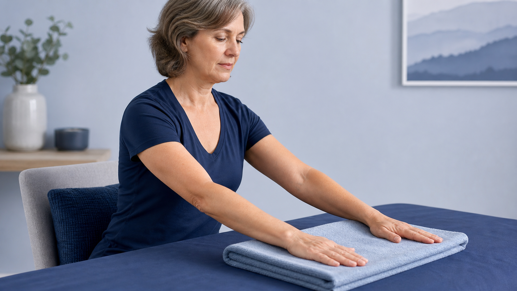 Gentle table-supported frozen shoulder movement